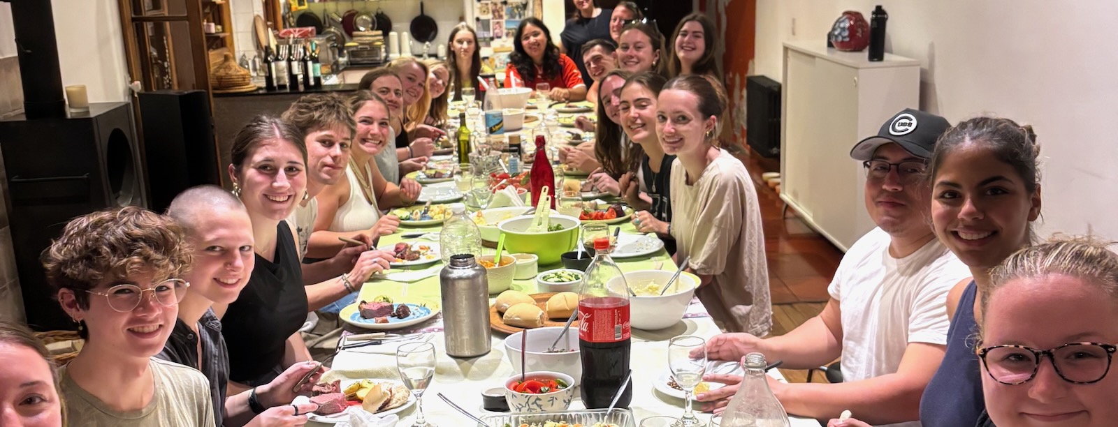 Spanish students enjoying an asado grill event in Buenos Aires