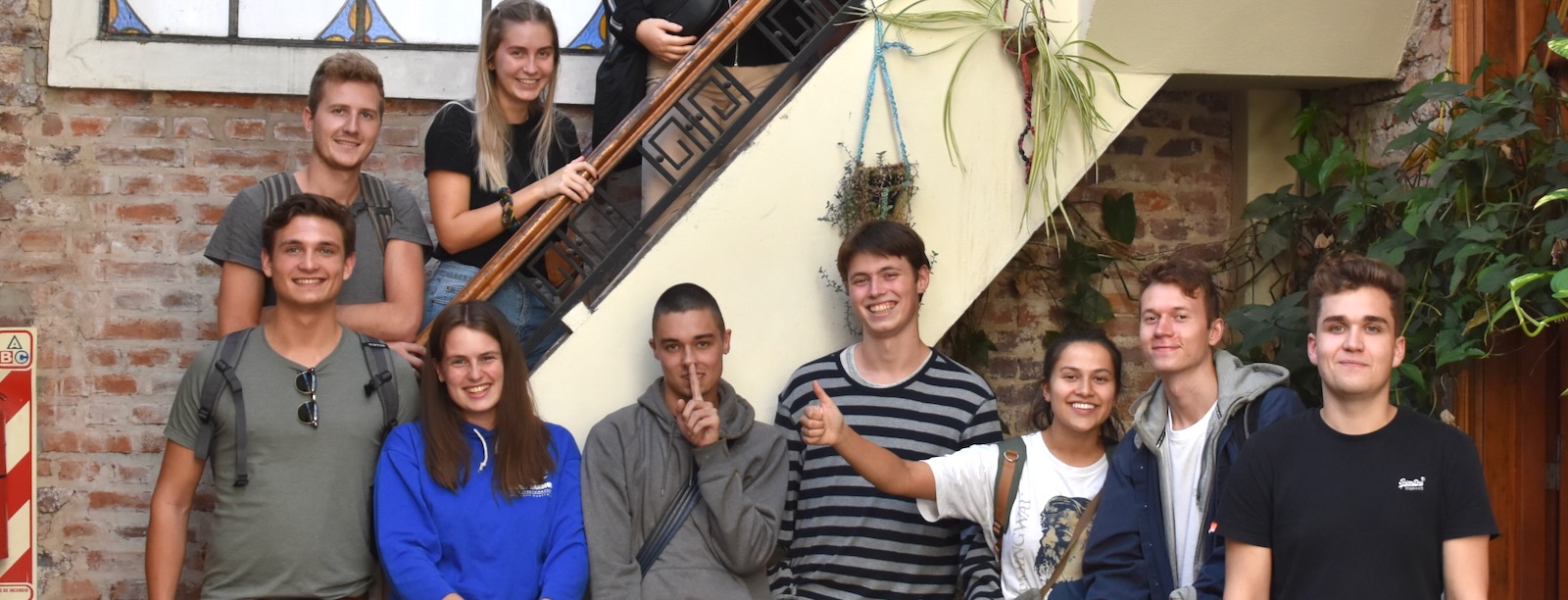 Spanish students from Norway in a group